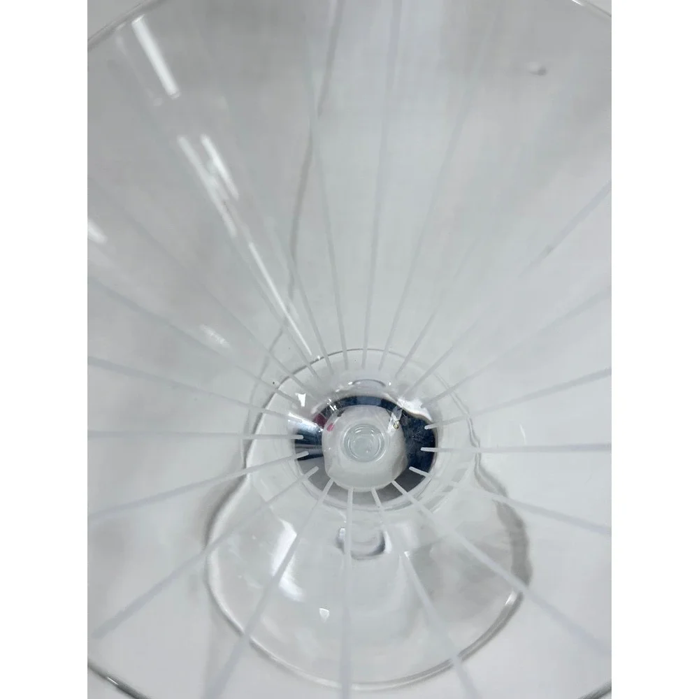 Mikasa Martini Glass Etched Vertical Lines Signed Clear Crystal‎ Stemware 7.5